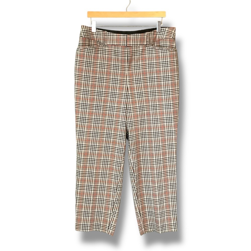 Ava & Viv Black Multi Plaid High Waist Tapered Leg Trouser Pants Size 16